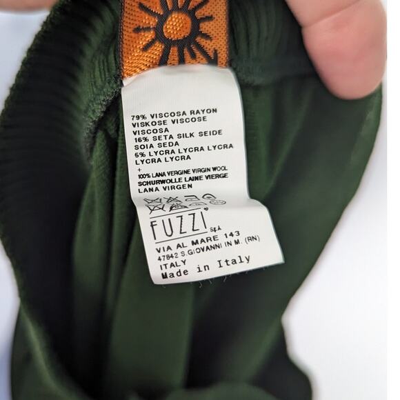 Jean Paul Gaultier Soleil Green Ruched Mesh Knit Skirt Asymmetrical VTG 90's L - Picture 6 of 12